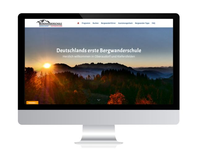 WebDesign Rosenheim Referenz für Tourismus-Angebot auf PC-Bildschirm