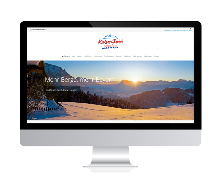 WebDesign Rosenheim Referenz für Urlaubsort auf PC-Bildschirm